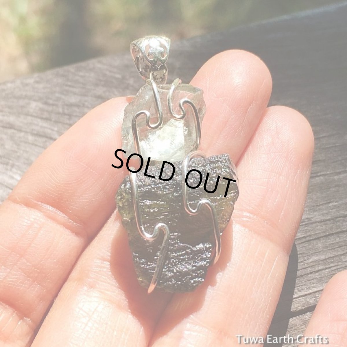 画像10: 宇宙から来たレア希少石　高品質　隕石モルダバイト＆アクアマリン原石ペンダントトップ★シルバー925　天然石　パワーストーン　ジュエリー　3月誕生石 (10)