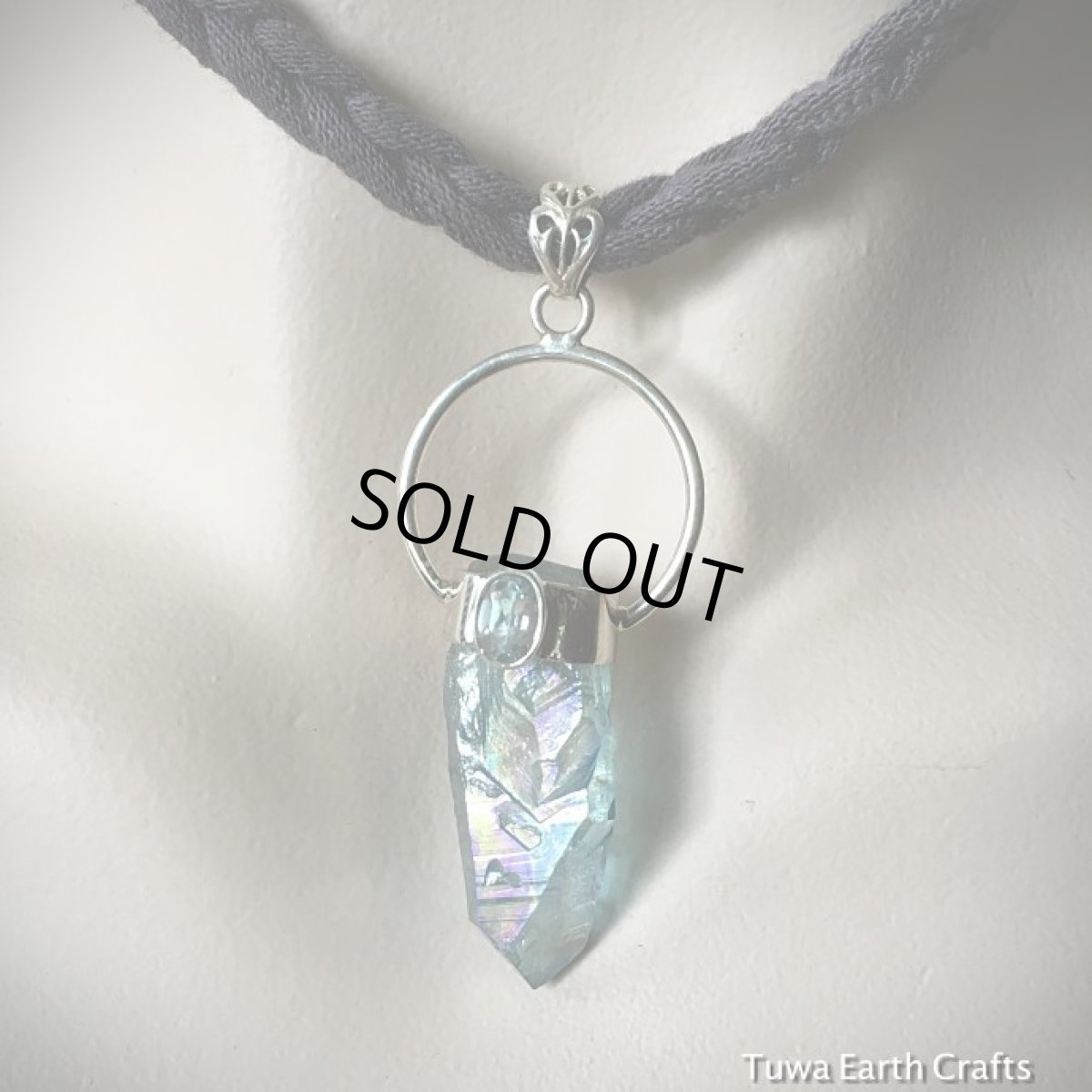 画像8: 1点物大ぶり高品質アクアオーラ&ブルートパーズ　ペンダントトップ★シルバー925／スターリングシルバー★ヒーリングジュエリー (8)