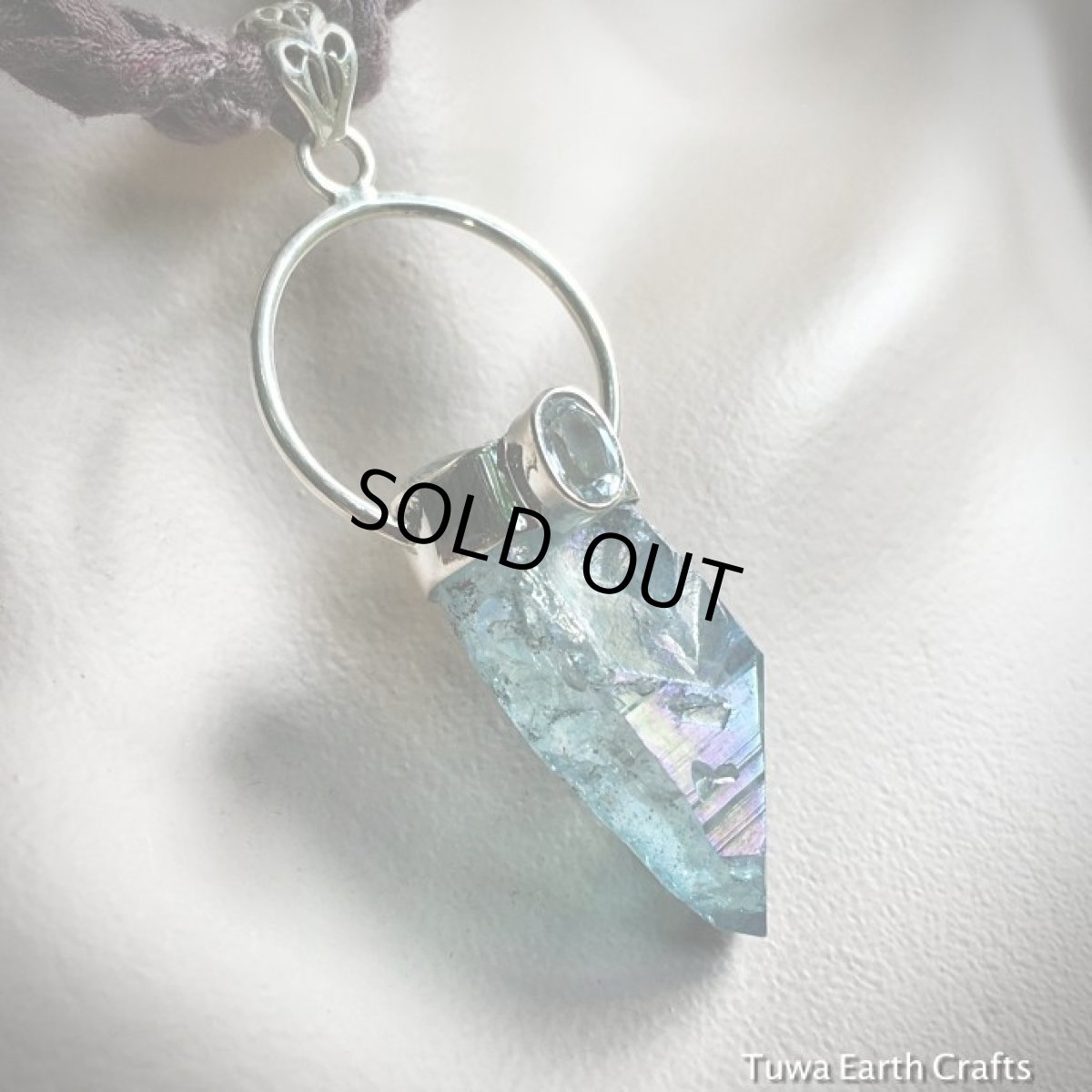 画像11: 1点物大ぶり高品質アクアオーラ&ブルートパーズ　ペンダントトップ★シルバー925／スターリングシルバー★ヒーリングジュエリー (11)