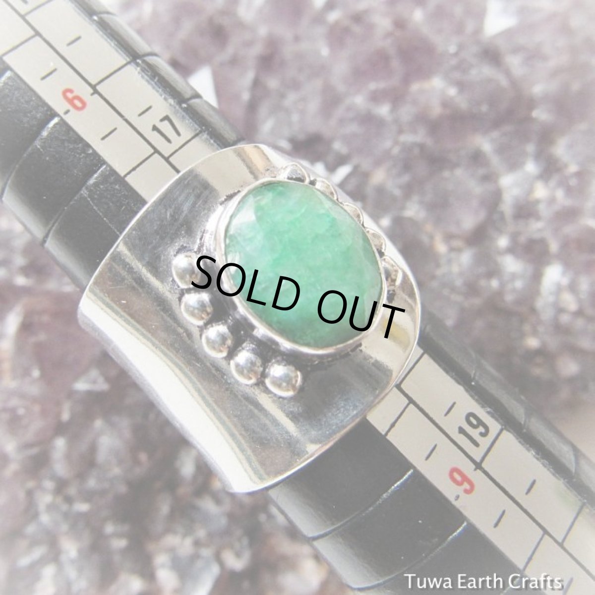 画像13: コロンビア産 天然エメラルド指輪リング15号*エスニック/トライバルデザイン*天然石パワーストーンアクセサリー (13)