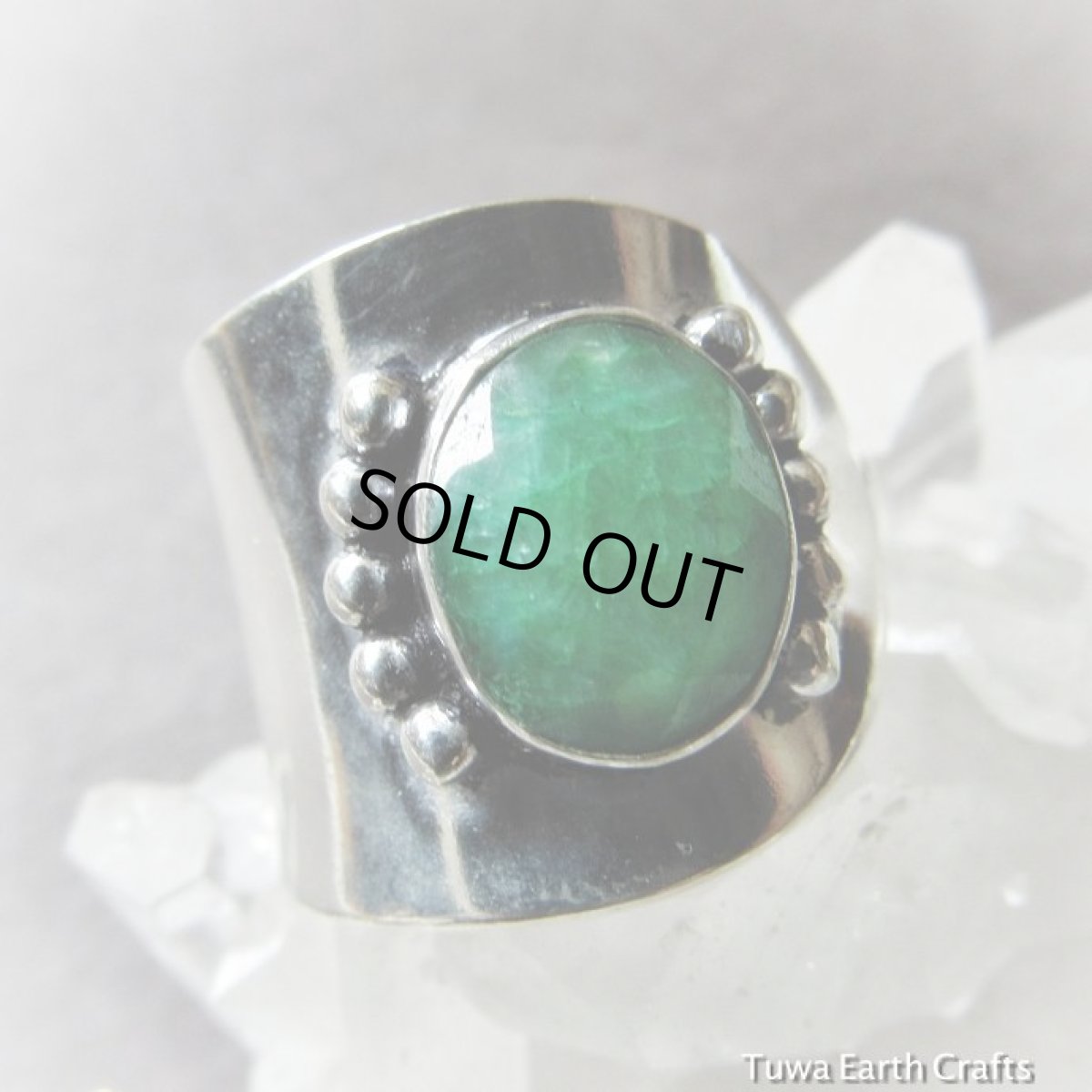 画像20: コロンビア産 天然エメラルド指輪リング15号*エスニック/トライバルデザイン*天然石パワーストーンアクセサリー (20)