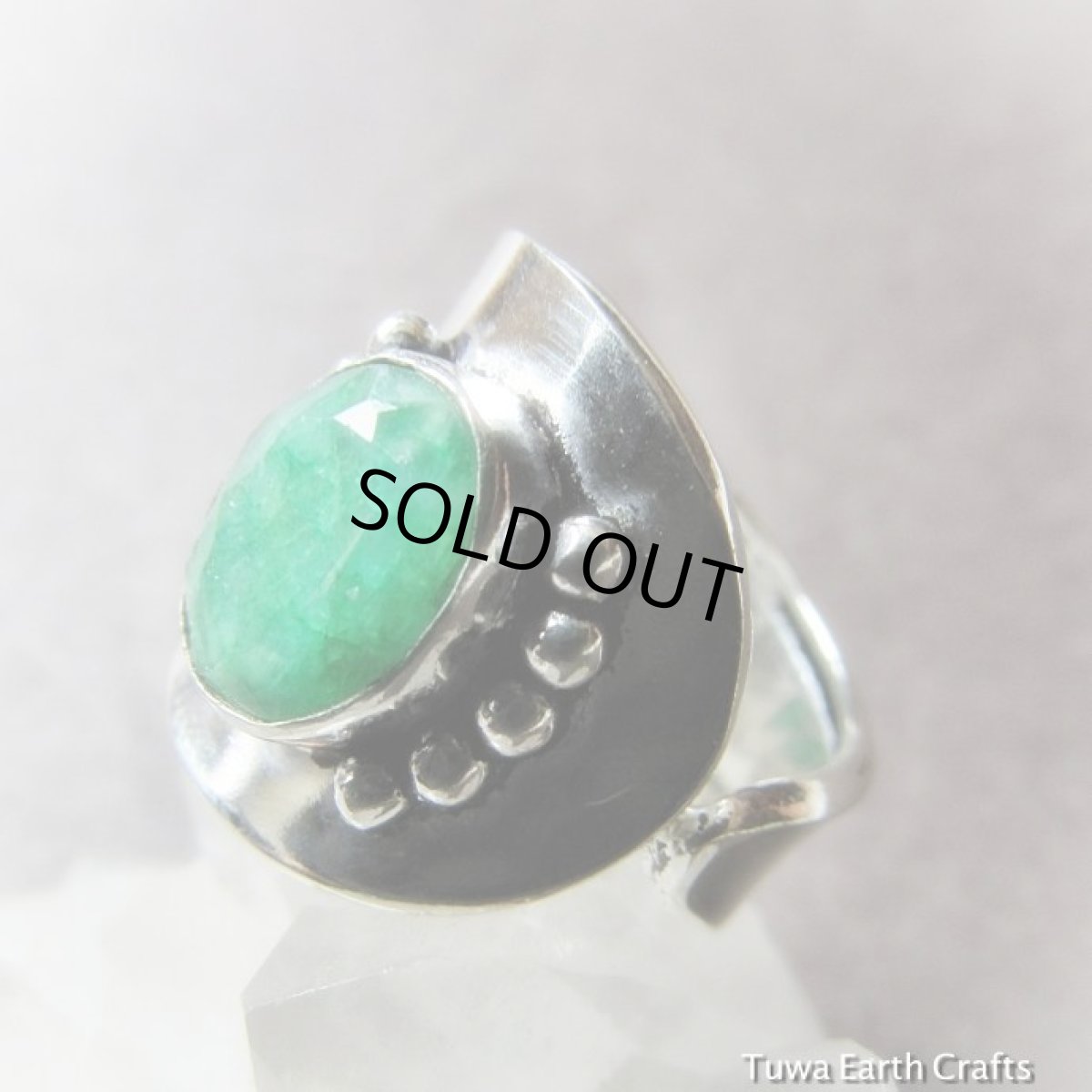 画像2: コロンビア産 天然エメラルド指輪リング15号*エスニック/トライバルデザイン*天然石パワーストーンアクセサリー (2)