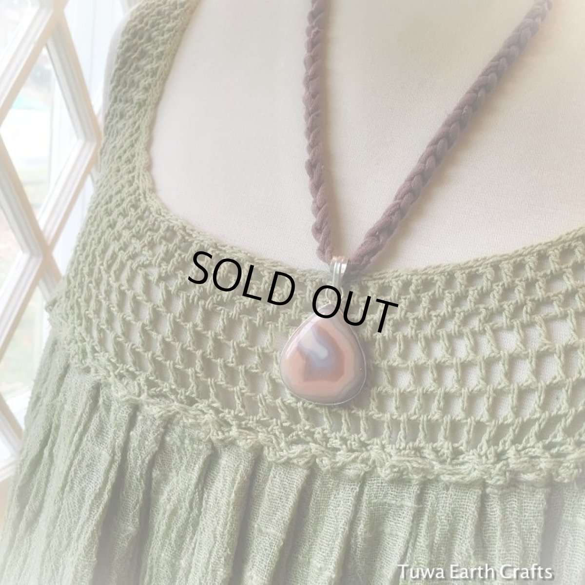 画像9: 1点もの　不思議模様　ボツワナ産アゲート　天然石ペンダントトップ　魔よけパワーストーン*ハンドメイドアクセサリー (9)