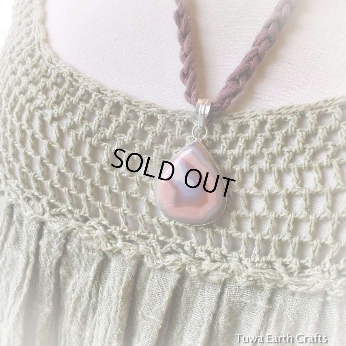 画像8: 1点もの　不思議模様　ボツワナ産アゲート　天然石ペンダントトップ　魔よけパワーストーン*ハンドメイドアクセサリー (8)