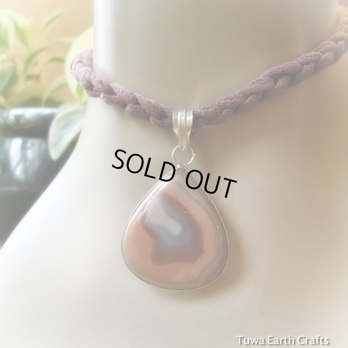 画像4: 1点もの　不思議模様　ボツワナ産アゲート　天然石ペンダントトップ　魔よけパワーストーン*ハンドメイドアクセサリー (4)