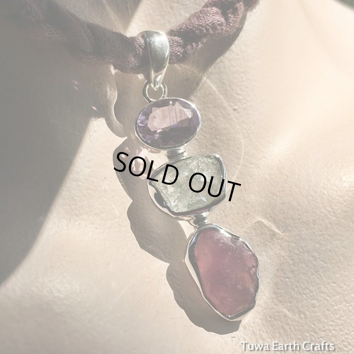 画像7: 1点物　天然ルビー＆アクアマリン原石＆きらきらアメジスト　ペンダントトップ★スターリングシルバー ジュエリー 天然石 パワーストーン (7)