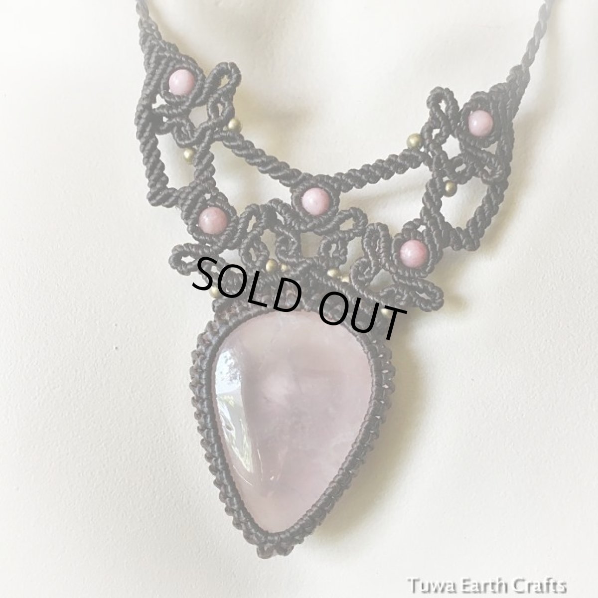 画像2: 【愛と平和のシンボル】高品質大ぶりローズクォーツ(ブラジル産)＋ロードナイト　ネックレス*ペンダント＊1月誕生石＊天然石パワーストーンアクセサリー (2)