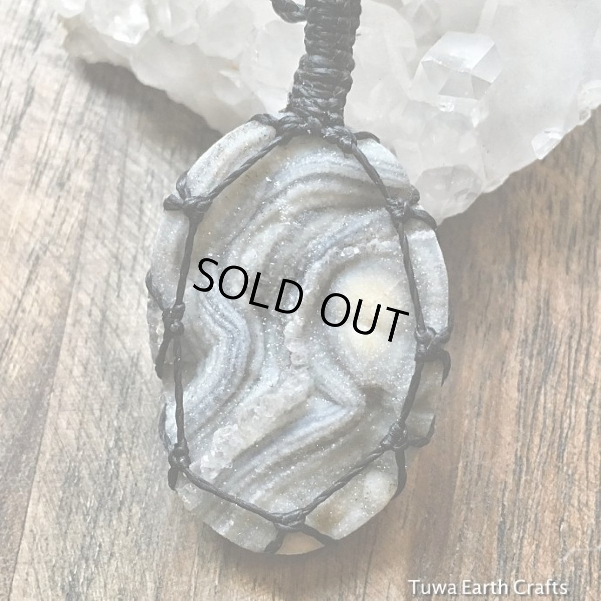 画像2: 高品質カルセドニーローズ　アモライト　ドゥルージー　ペンダント/ネックレス　シンプル　1点物★ヒーリングストーン原石スピリチュアル＊マクラメ編みアクセサリー＊天然石パワーストーン (2)