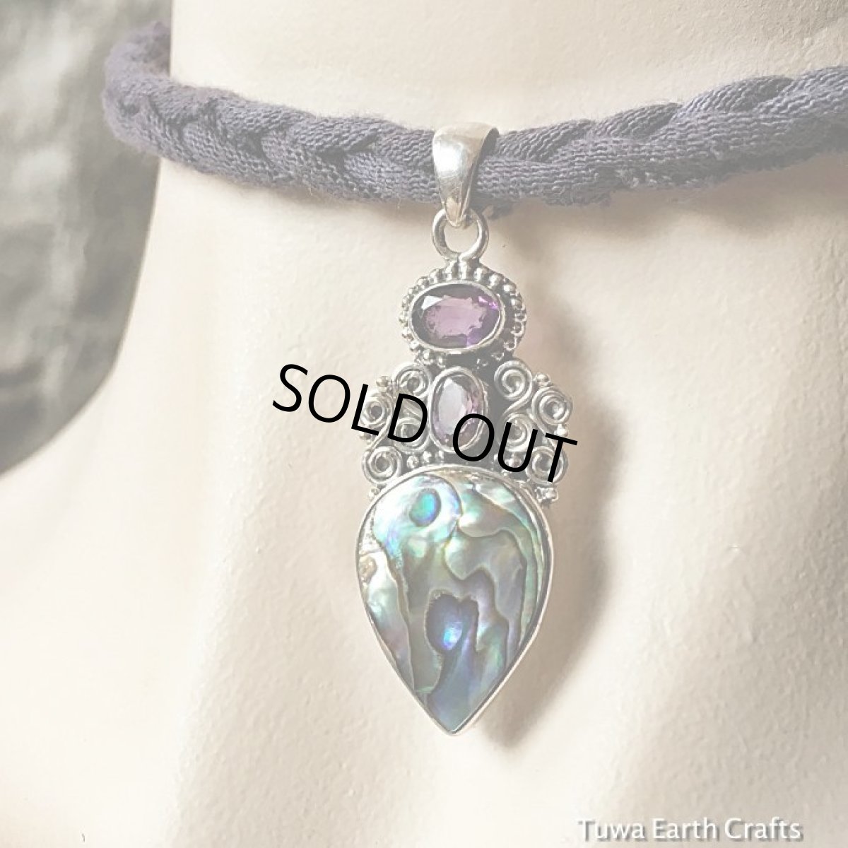 画像9: 1点物　高品質　精霊の宿る貝　アバロンシェル＆きらきらアメジスト　ペンダントトップ*パワーストーン*ネイティブアメリカン (9)