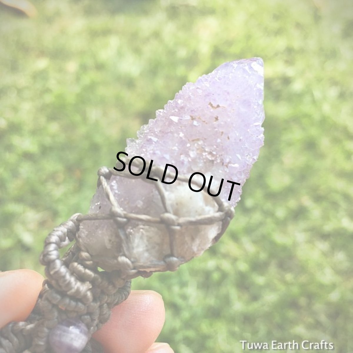 画像17: 【自信アップ・自己信頼】１点物　珍しいスピリットクォーツ原石　ネックレス/チョーカー/ペンダント★カクタスクォーツ・カクタスアメジスト　鉱物　浄化　マクラメ編みハンドメイド　アメシスト (17)