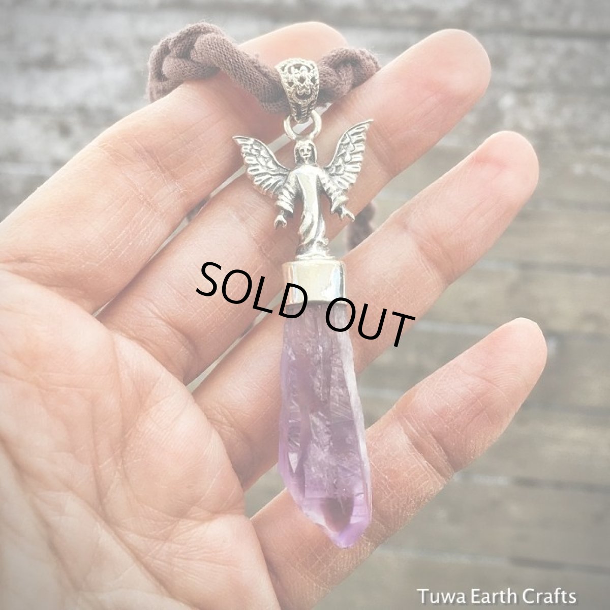 画像18: 【浄化・癒し】1点物　ウルグアイ産アメシスト/アメジスト原石ポイント　ペンダントトップ*エンジェル天使デザイン＊2月誕生石　紫水晶　鉱物　パワーストーン天然石　アクセサリー (18)