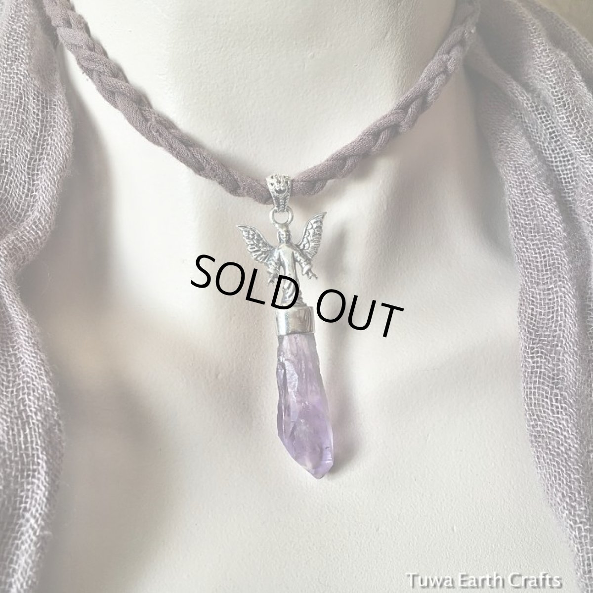 画像13: 【浄化・癒し】1点物　ウルグアイ産アメシスト/アメジスト原石ポイント　ペンダントトップ*エンジェル天使デザイン＊2月誕生石　紫水晶　鉱物　パワーストーン天然石　アクセサリー (13)