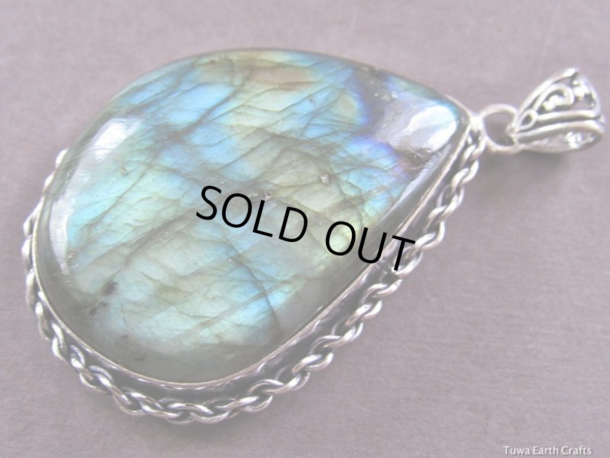 画像6: 1点物　石全長４.５cm大ぶりラブラドライト ペンダントトップ★ビッグサイズ　パワーストーン天然石アクセサリー (6)