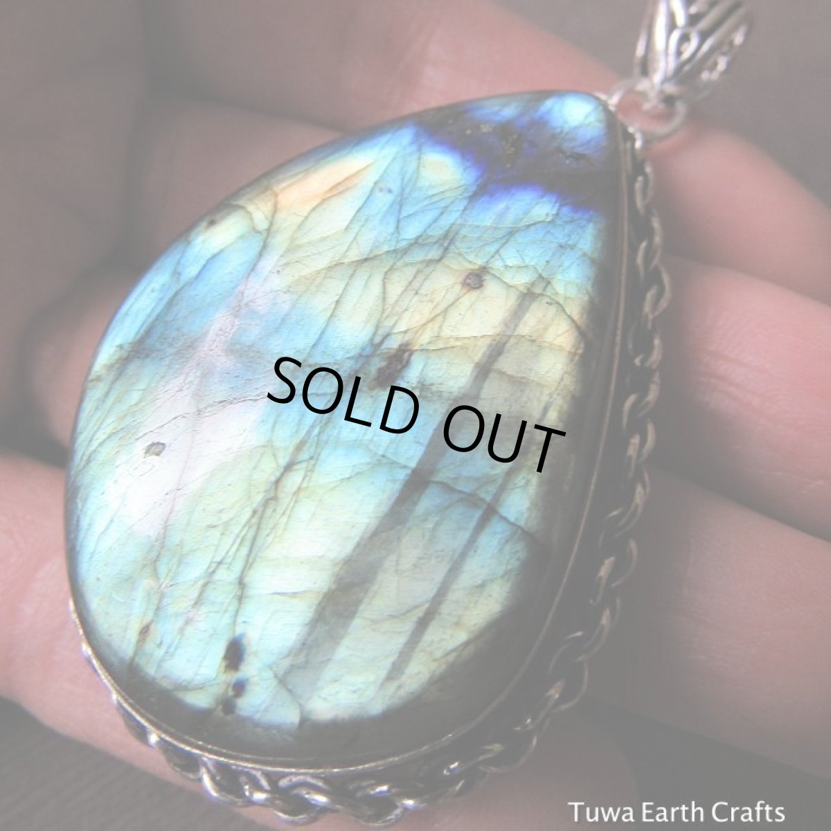 画像2: 1点物　石全長４.５cm大ぶりラブラドライト ペンダントトップ★ビッグサイズ　パワーストーン天然石アクセサリー (2)