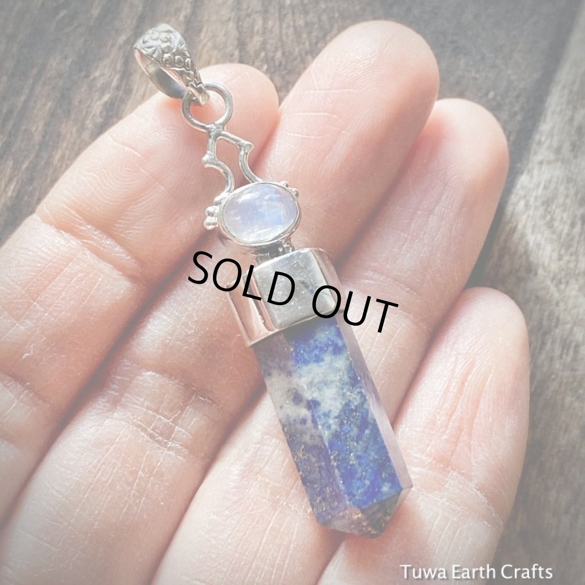 画像8: 【魔除け・厄除け・受験お守り】1点物　高品質ラピスラズリ（アフガニスタン産）＆ブルームーンストーン　ペンダントトップ　 スターリングシルバー天然石アクセサリー　合格祈願 (8)