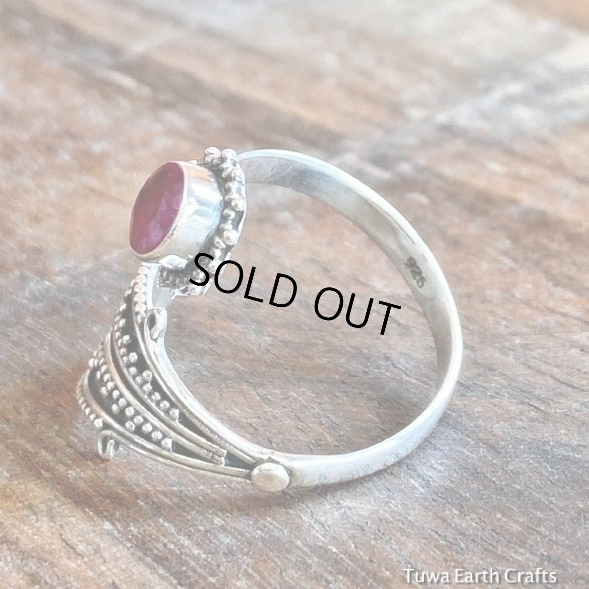 画像4: 1点物　高品質　アフリカ産 天然ルビー指輪リング12号（11号〜14号ぐらいまで調節可）*ハンドメイド　パワーストーン ジュエリー　天然石アクセサリー (4)