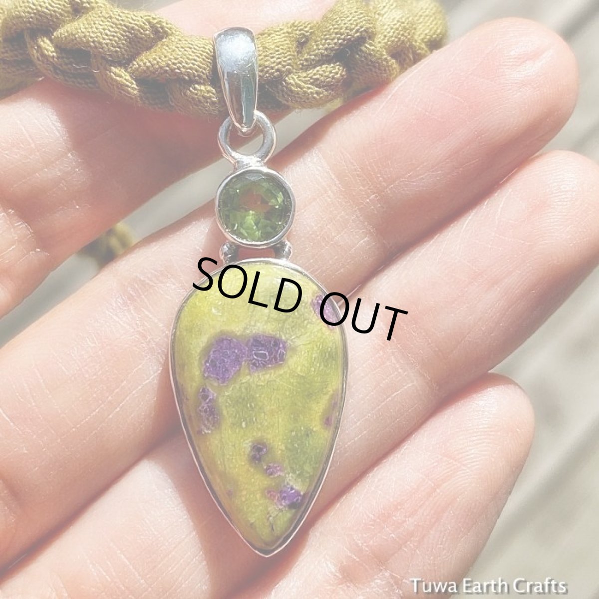 画像3: 1点ものレア希少ストーン高品質アトランティサイト&ペリドット　ペンダントトップ★スティッチタイト・スティヒタイト　ヒーリングストーン ジュエリー (3)