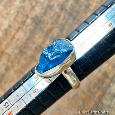 画像15: 1点物　高品質　ブルーアパタイト原石シルバーリング　指輪11号　ヒーリング天然石パワーストーンアクセサリー　ジュエリー (15)