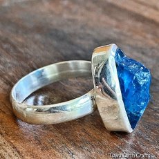 画像12: 1点物　高品質　ブルーアパタイト原石シルバーリング　指輪11号　ヒーリング天然石パワーストーンアクセサリー　ジュエリー (12)