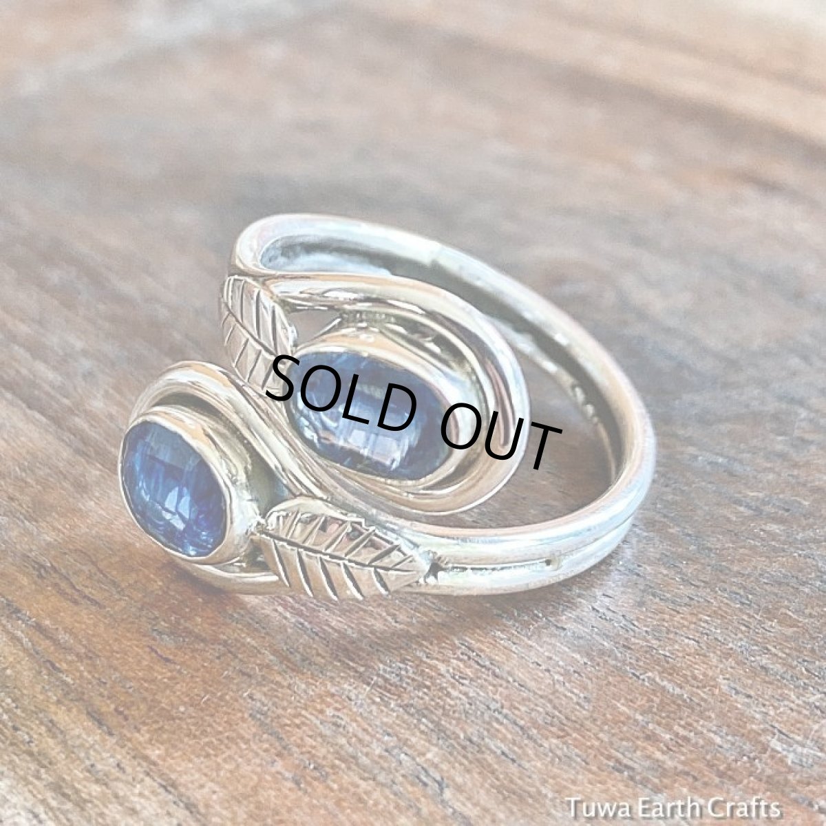 画像3: サイズ調節可能 きらきら宝石質 藍色ブルーカイヤナイト指輪リング★葉っぱデザイン★11,12,13,14号★カイアナイト ハンドメイド ヒーリングストーン ジュエリー  天然石アクセサリー (3)