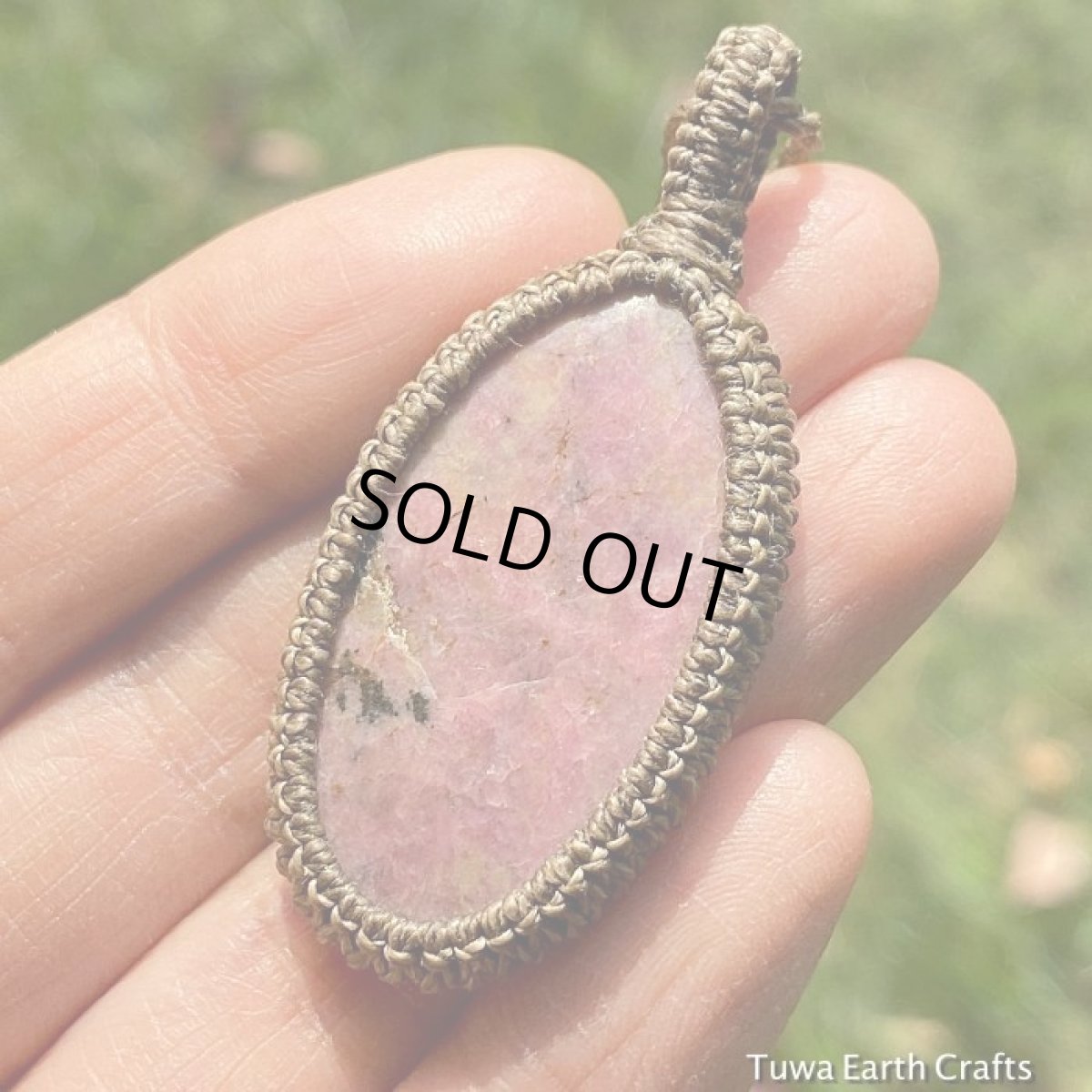 画像3: １点もの　行動の石　ロードナイト天然石シンプルペンダント/ネックレス*パワーストーン天然石ヒーリングストーン マクラメ　金属アレルギー対応 (3)