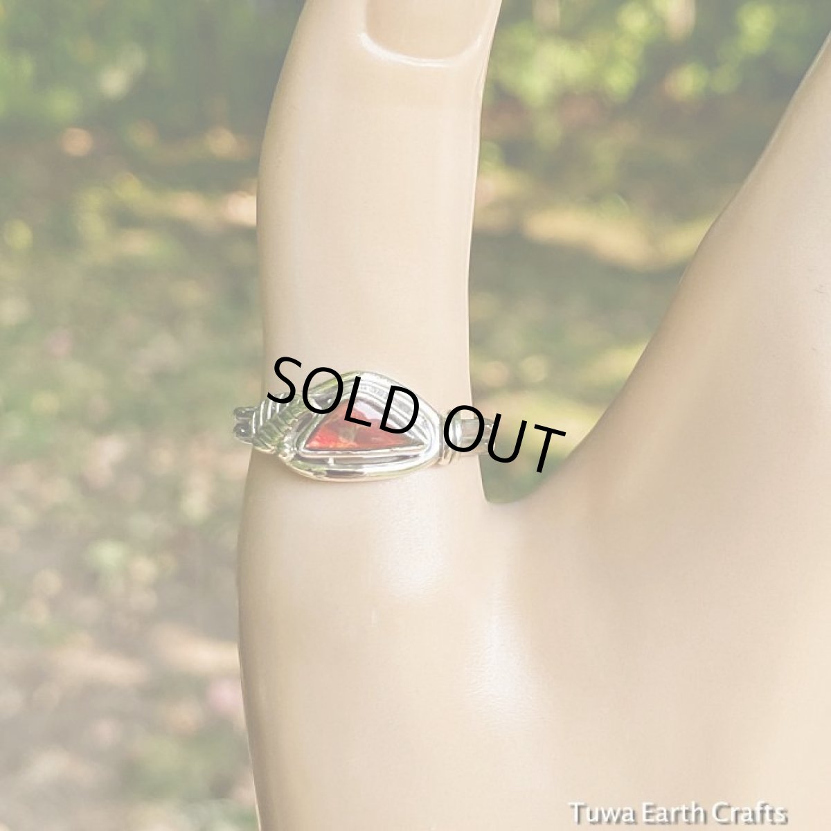 画像5: 【開運・厄除け】1点物　高品質　カナダ産 アンモライト　リング19号*葉っぱモチーフ　ハンドメイド　ヒーリングお守りジュエリー　天然石アクセサリー (5)