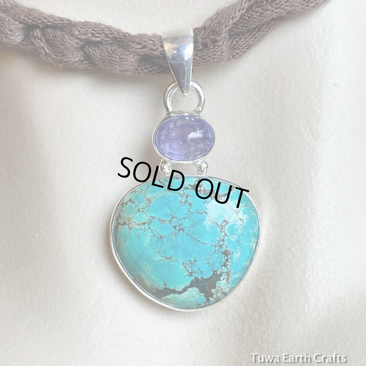 画像16: 【魔除け・邪気払い】1点物　高品質ターコイズ (チベット産）&タンザナイト ペンダントトップ★ヒーリングストーンお守り★スターリングシルバー★パワーストーン天然石 (16)