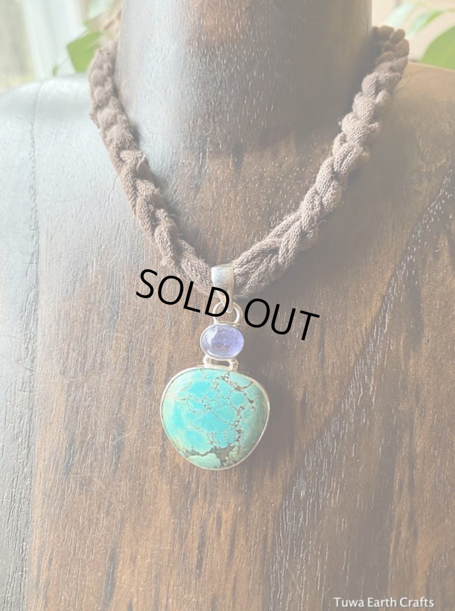 画像13: 【魔除け・邪気払い】1点物　高品質ターコイズ (チベット産）&タンザナイト ペンダントトップ★ヒーリングストーンお守り★スターリングシルバー★パワーストーン天然石 (13)