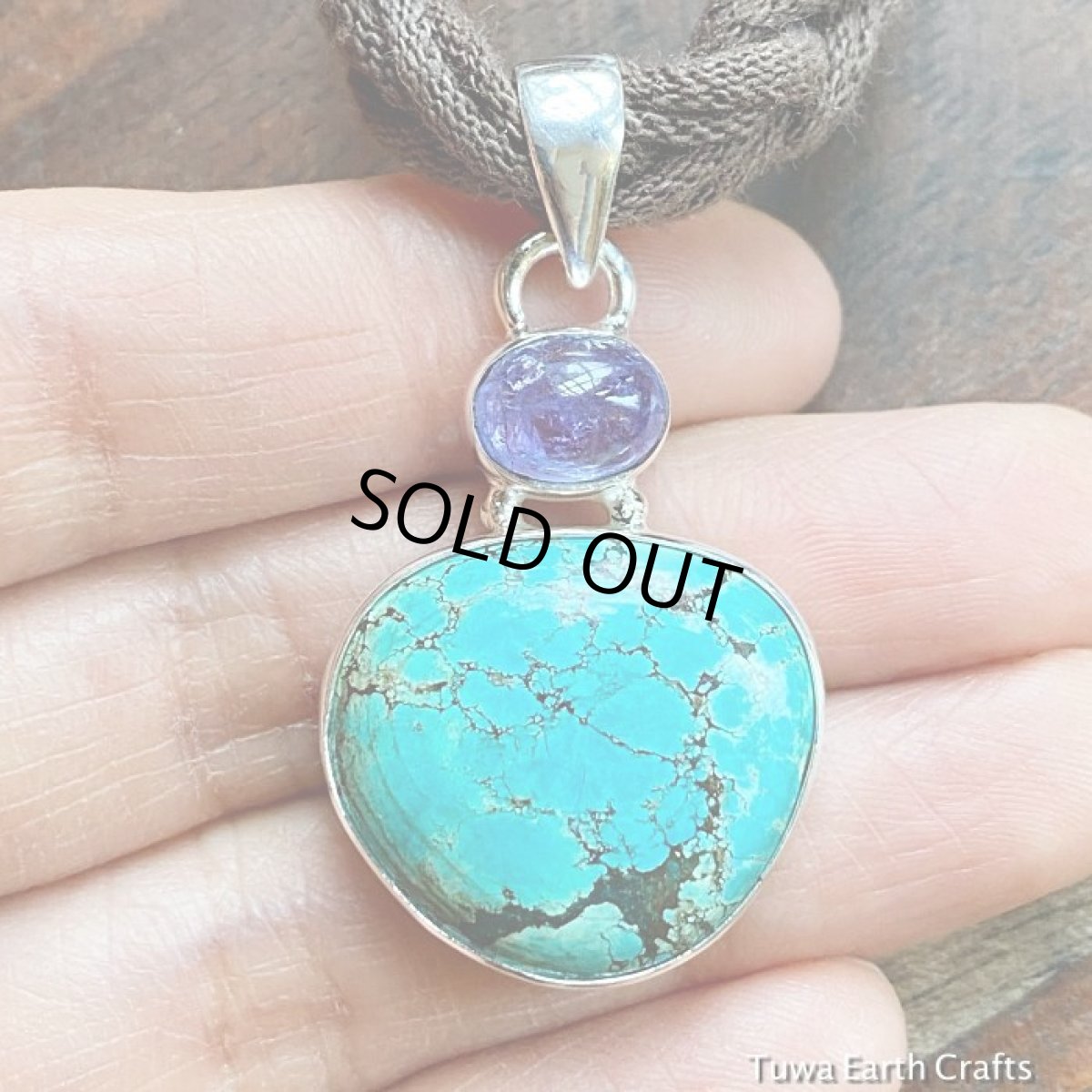 画像8: 【魔除け・邪気払い】1点物　高品質ターコイズ (チベット産）&タンザナイト ペンダントトップ★ヒーリングストーンお守り★スターリングシルバー★パワーストーン天然石 (8)
