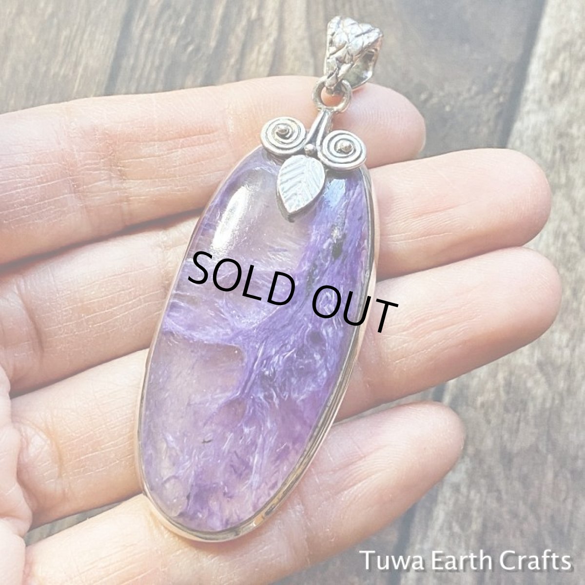 画像6: 石全長4.7cm大ぶり極上１点ものチャロアイトインクオーツ（エンジェルシリカ）　ペンダントトップ★スターリングシルバー★世界三大ヒーリングストーン (6)