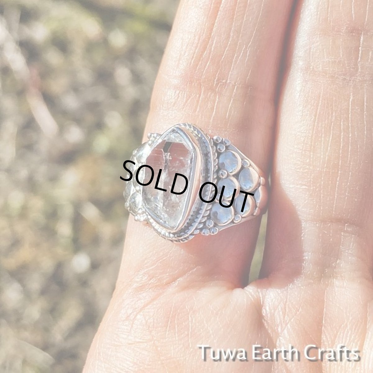 画像3: 【ドリームクリスタル 】1点もの 高品質ハーキマーダイヤモンド 指輪リング 14号★出産・安産お守り 4月誕生石 ハンドメイド ヒーリングストーン ジュエリー 天然石アクセサリー (3)