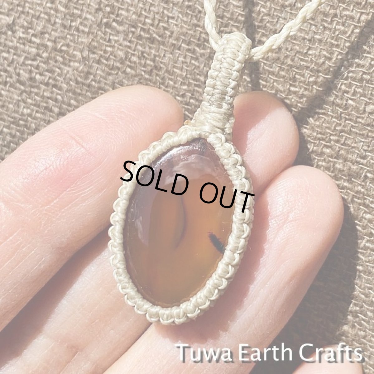 画像2: 【魔除け・お守り石】高品質 モンタナアゲート ペンダント・ネックレス　1点ものマクラメ編み　シンプル＆ナチュラル　パワーストーン天然石アクセサリー (2)