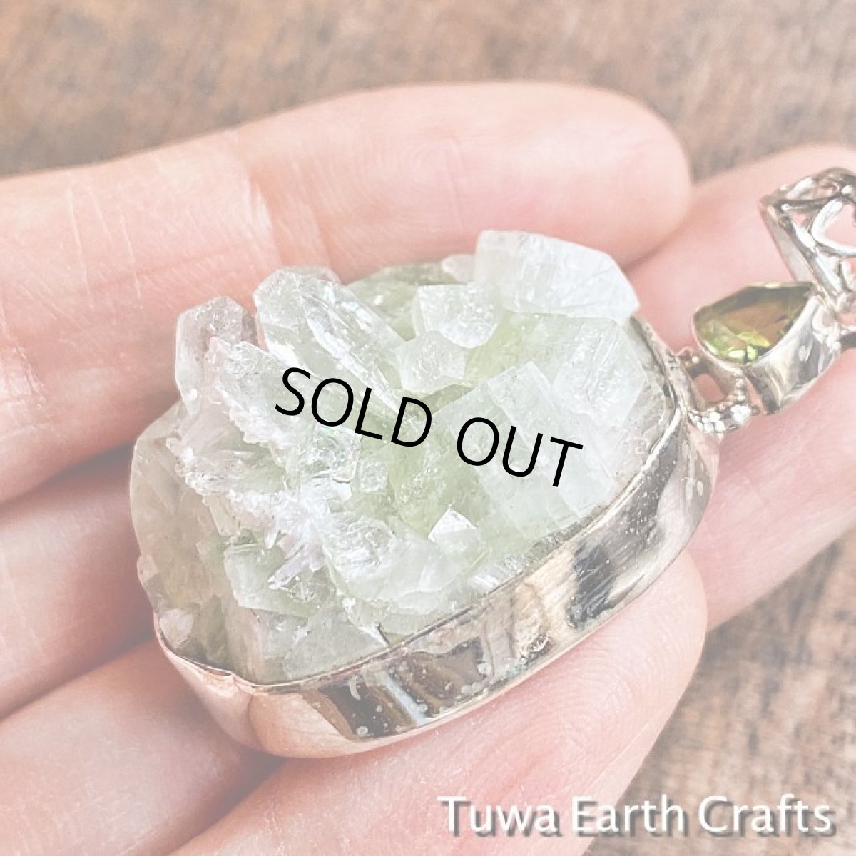画像5: レア希少石　キラキラ大ぶり高品質グリーンアポフィライト原石＆ペリドット　ペンダントトップ★ヒーリングストーンスターリングシルバー★天然石パワーストーンお守りアクセサリー (5)