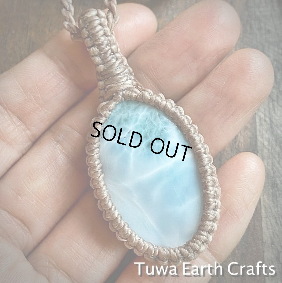 画像6: 【愛と平和のシンボル】大ぶり高品質ラリマー　ペンダント/ネックレス　シンプル＆ナチュラル＊モカベージュ紐＊世界三大ヒーリングストーン天然石パワーストーンアクセサリー (6)