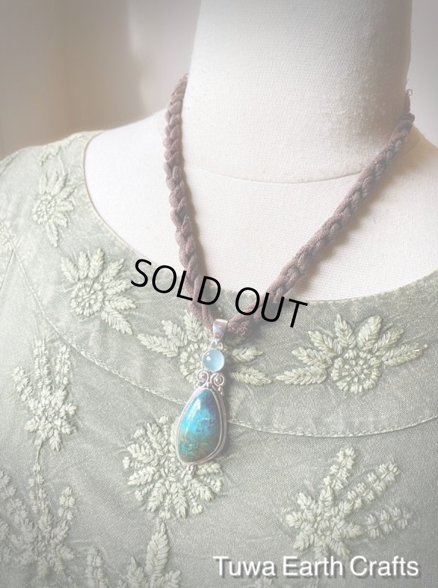 画像15: 【ヒーリング・開運】全長5.7cm大ぶり高品質クリソコラ＆アクアカルセドニー ペンダントトップ★クリソコーラ　ネイティブアメリカン　ジュエリー　お守りパワーストーン天然石アクセサリー (15)