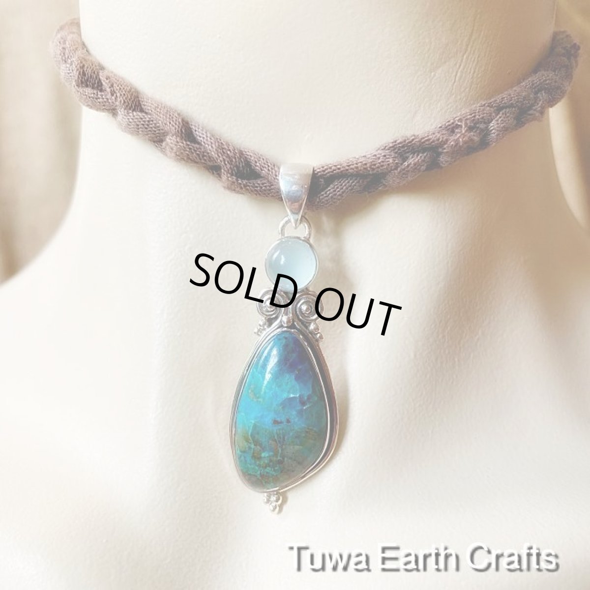 画像8: 【ヒーリング・開運】全長5.7cm大ぶり高品質クリソコラ＆アクアカルセドニー ペンダントトップ★クリソコーラ　ネイティブアメリカン　ジュエリー　お守りパワーストーン天然石アクセサリー (8)