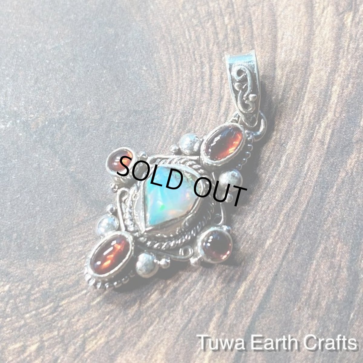 画像6: １点物 高品質エチオピア産オパール原石＆ガーネット ペンダントトップ＊天然石パワーストーンお守りアクセサリー　ヒーリングジュエリー (6)