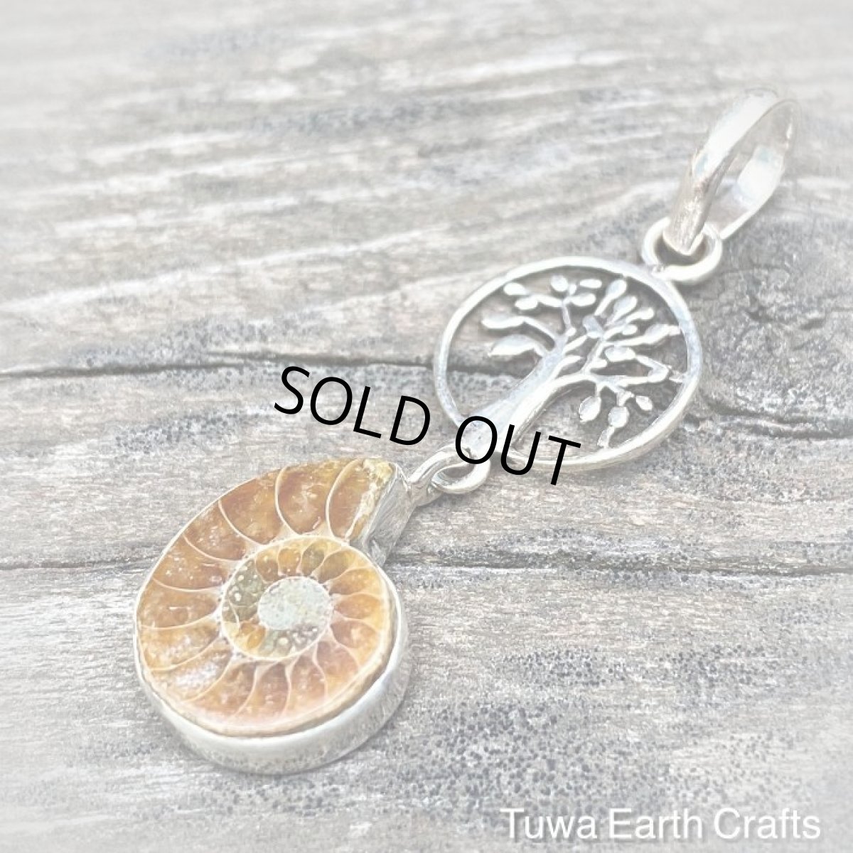 画像4: 【開運お守り・生命力アップ】1点物★高品質アンモナイト化石ペンダントトップ★生命の樹・ツリーオブライフ ヒーリングストーン天然石ジュエリー　パワーストーンアクセサリー (4)