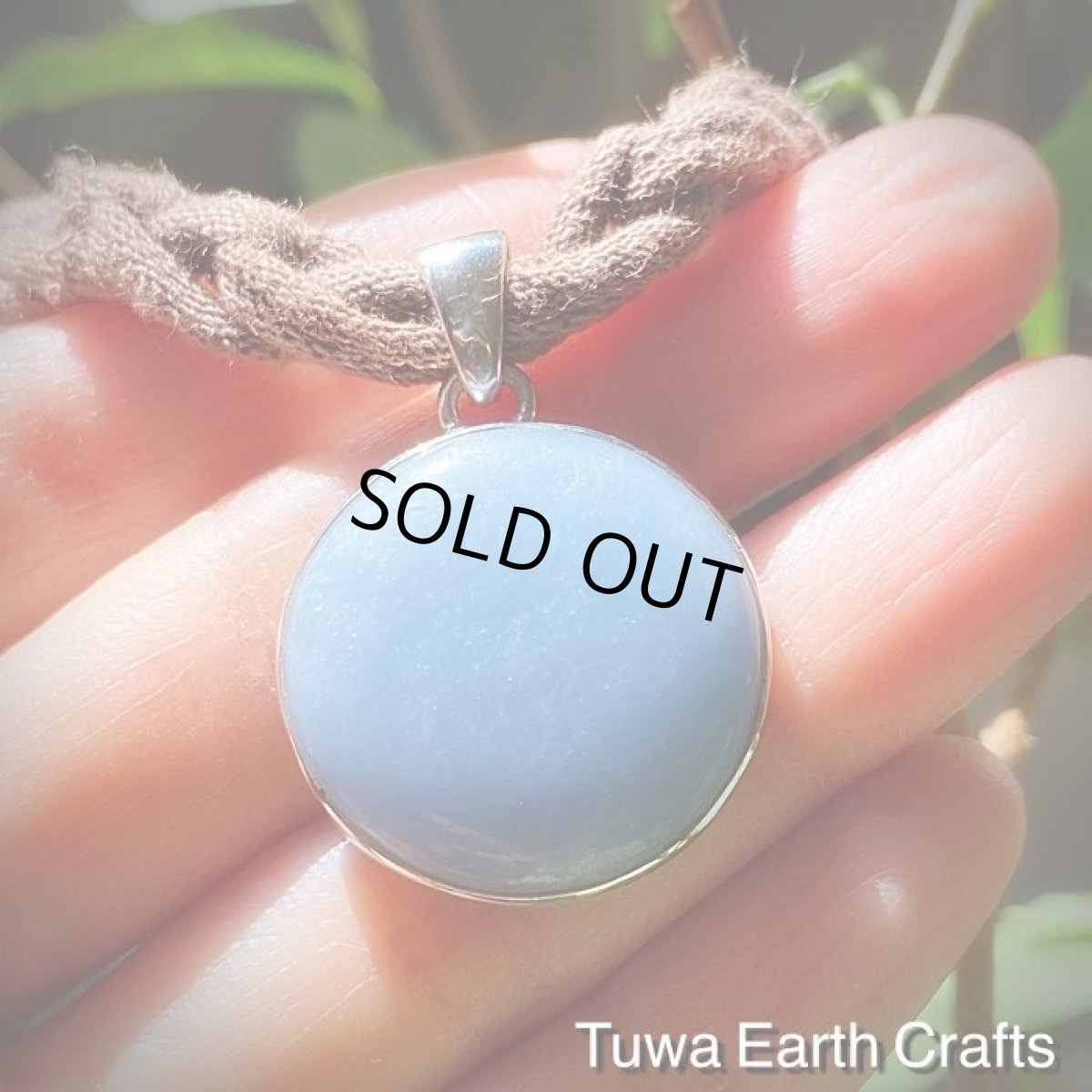 画像2: まんまる満月型♪ 高品質エンジェライト天然石ペンダントトップ*ヒーリングジュエリー お守り天然石パワーストーンアクセサリー スターリングシルバー (2)