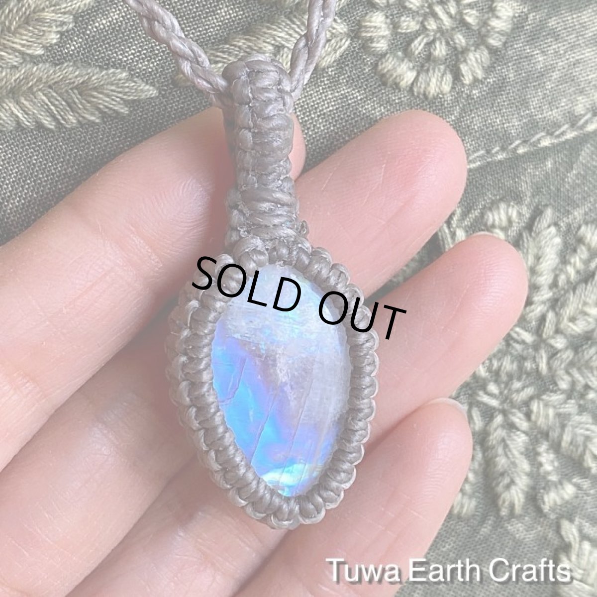 画像6: 【直感力アップ・潜在能力を引き出す】1点物 高品質ブルームーンストーン ペンダント シンプルネックレス★マクラメ編み石留めハンドメイド天然石パワーストーン アクセサリー (6)