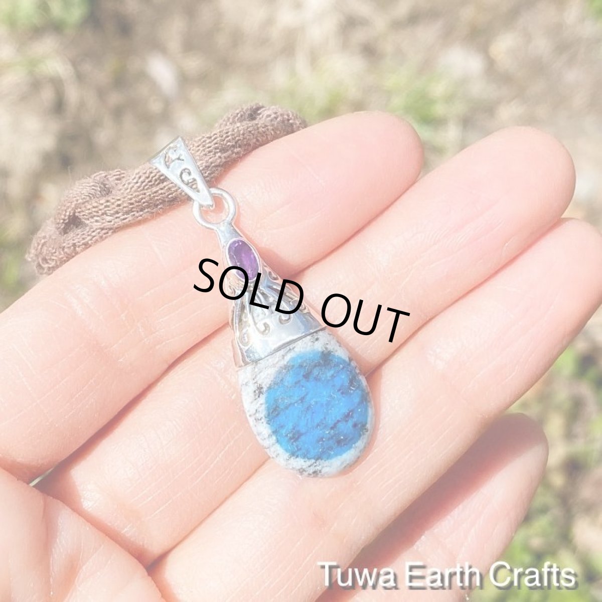 画像3: 【ヒーリング・グラウンディング】1点物　高品質Ｋ２ストーン（K2ブルー・アズライトイングラナイト）＆アメジスト ペンダントトップ★天然石パワーストーン　ヒーリングクリスタル　お守りアクセサリー (3)