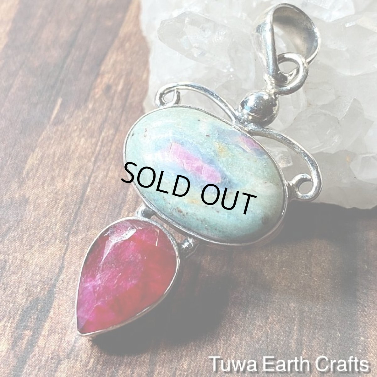 画像2: 1点物　大ぶり きらきら高品質ルビー＆ルビーインフックサイト ペンダントトップ*天然石パワーストーンお守りアクセサリー＊ヒーリングストーンジュエリー　 (2)