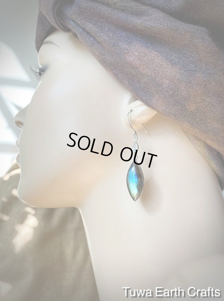 画像15: 虹入り🌈✨【夢の実現をサポート】オーロラ色  高品質 ブルーラブラドライト＆宝石質ブルートパーズ ピアス★天然石アクセサリー ヒーリングストーンお守りジュエリー (15)