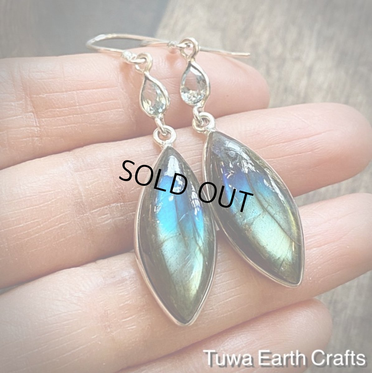 画像3: 虹入り🌈✨【夢の実現をサポート】オーロラ色  高品質 ブルーラブラドライト＆宝石質ブルートパーズ ピアス★天然石アクセサリー ヒーリングストーンお守りジュエリー (3)