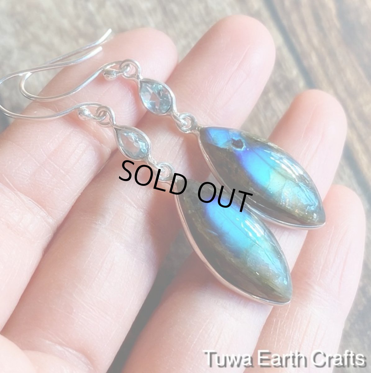 画像5: 虹入り🌈✨【夢の実現をサポート】オーロラ色  高品質 ブルーラブラドライト＆宝石質ブルートパーズ ピアス★天然石アクセサリー ヒーリングストーンお守りジュエリー (5)