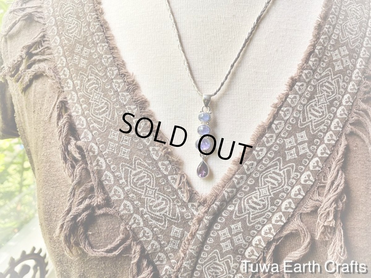 画像8: 高品質タンザナイト＆キラキラ宝石質アメジスト ペンダントトップ★世界三大ヒーリングストーン ジュエリー 天然石パワーストーン (8)