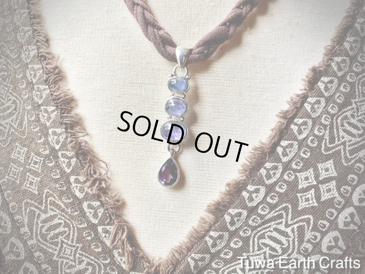 画像10: 高品質タンザナイト＆キラキラ宝石質アメジスト ペンダントトップ★世界三大ヒーリングストーン ジュエリー 天然石パワーストーン (10)