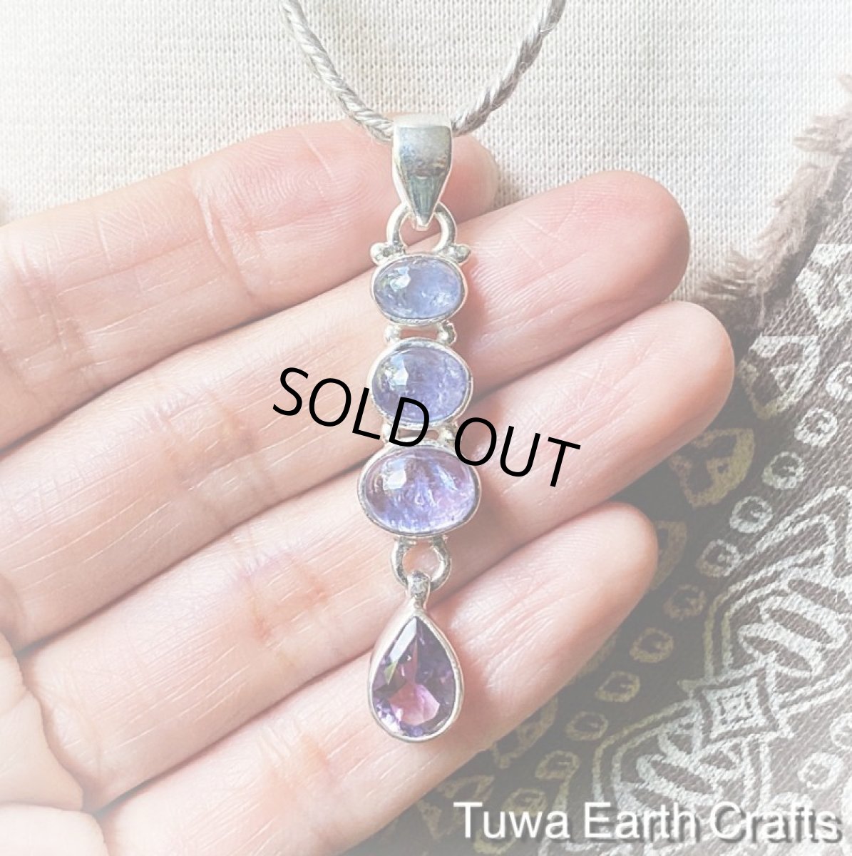 画像5: 高品質タンザナイト＆キラキラ宝石質アメジスト ペンダントトップ★世界三大ヒーリングストーン ジュエリー 天然石パワーストーン (5)