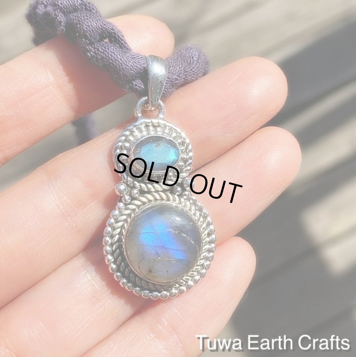 画像2: アウトレット♪【夢の実現をサポート】 神秘的ブルー高品質ラブラドライト ペンダントトップ*天然石パワーストーンお守りアクセサリー ヒーリングジュエリー (2)