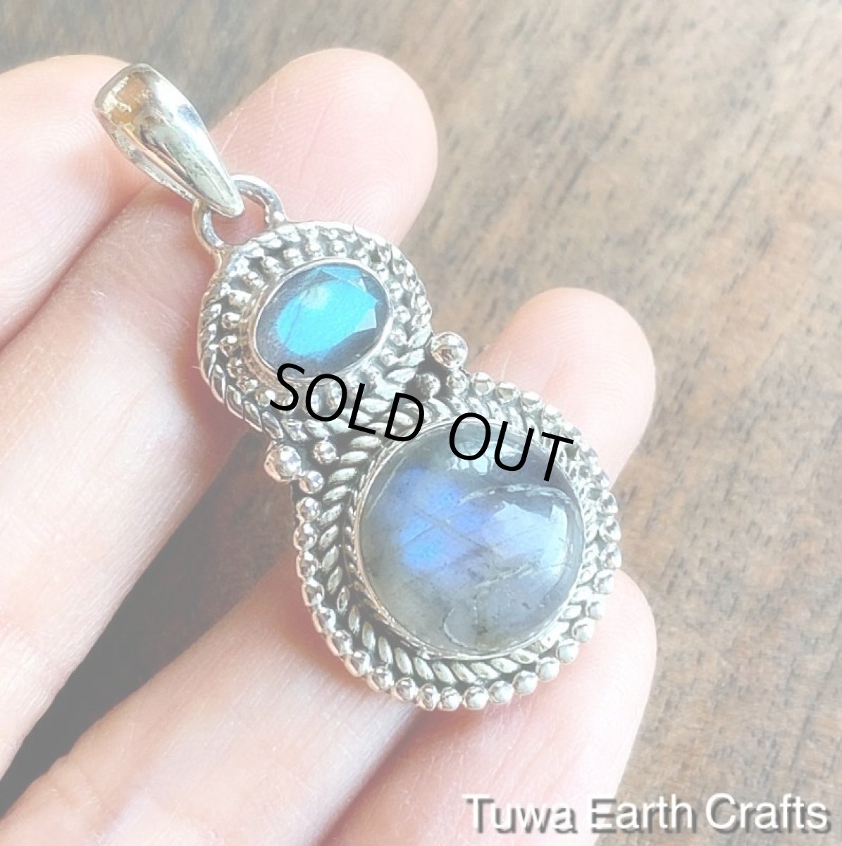 画像3: アウトレット♪【夢の実現をサポート】 神秘的ブルー高品質ラブラドライト ペンダントトップ*天然石パワーストーンお守りアクセサリー ヒーリングジュエリー (3)